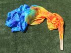 1 pair 1.5m (59") tie-dye belly dance silk fan veil Fire and Ice