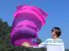 1 pair 1.5m (59") purple-pink belly dance silk fan veil