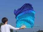 1 pair 1.5m (59") turquoise-blue belly dance silk fan veil