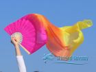 1 pair 1.1m (43") pink-orange-yellow silk fan veils for kids