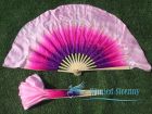 1 Pair Prosperity short Chinese silk dance fan, 10cm (4") flutter