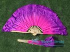 1 Pair pink-purple short Chinese silk dance fan, 10cm (4") flutter