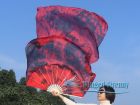 70" x 45" extra large Lava belly dance silk fan veil