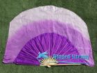 purple fading large short silk dance fans (flutter), 41" (105 cm)