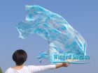 1 pair 1.5m (59") tie-dye belly dance silk fan veil Ice