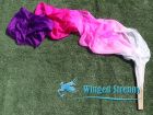 1 pair 1.8m (71") white-pink-purple belly dance silk fan veils