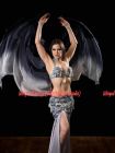 1 piece black-white 5 Mommes colorful belly dance silk veil 