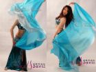 1 piece turquoise shading 5 Mommes belly dance silk veil 