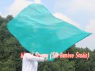 130 cm bandera de seda de adoración profética flexible, verde pavo real