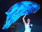 70" x 45" extra large Mermaid Dream belly dance silk fan veil