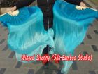 1 pair 1.1m (43") aqua fading silk fan veils for kids