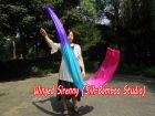 1 piece 2.5m (98") purple-turquoise-pink worship silk throw streamer