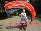 1 Piece black-red 2.3m (90") dance silk veil poi