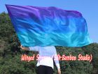 1 Piece 180 cm (70") prophetic silk worship flex flag, longside turquoise-blue-purple