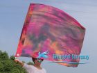 spinning silk flag poi 103cm (40") for Worship & Praise, black+pink+orange
