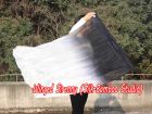 spinning silk flag poi 103cm (40") for Worship & Praise, black-white