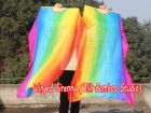 1 pair 1.1m (43") Rainbow+ long stripes silk fan veils for kids