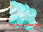 1 pair 1.1m (43") peacock green fading long side silk fan veils for kids