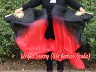 1 pair 1.1m (43") black-red silk fan veils for kids