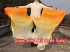 1 pair 1.5m (59") orange fading belly dance silk fan veil