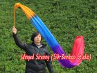 1 piece 2.5m (98") orange-blue-purple-red worship silk throw streamer