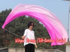 1 Piece long side pink fading 2.3m (90") dance silk veil poi