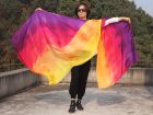 1 piece Glamor tie-dye stripes 5 Mommes belly dance silk veil 