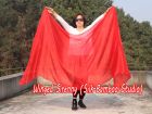 1 piece red 5 Mommes belly dance silk veil 