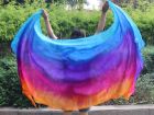 1 piece Iridescence tie-dye stripes 5 Mommes belly dance silk veil 