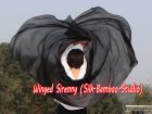 1 piece black 5 Mommes belly dance silk veil 