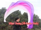 1 Piece white-pink-purple 1.8m (70") dance silk veil poi
