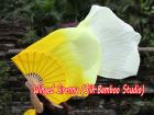 1 pair 1.5m (59") yellow fading belly dance silk fan veil