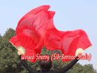 1 pair 1.5m (59") red belly dance silk fan veil