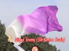 1 pair 1.5m (59") white-purple belly dance silk fan veil