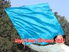 1pc 81cm (32") spinning silk flag poi for Worship & Praise, turquoise