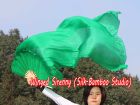 1 pair 1.5m (59") green belly dance silk fan veil