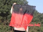 1pc 81cm (32") spinning silk flag poi for Worship & Praise, black-red