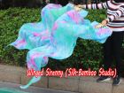 1 pair 1.8m (71") tie-dye belly dance silk fan veil Silent Night