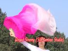 1 pair 1.5m (59") pink fading belly dance silk fan veil