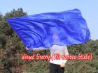 Spinning silk flag poi 174cm (68") for Worship & Praise, blue