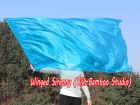 Spinning silk flag poi 174cm (68") for Worship & Praise, turquoise