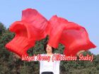 1 pair 1.8m (71") red belly dance silk fan veils