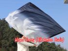 spinning silk flag poi 129cm (51") for Worship & Praise, white-black