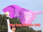 1 pair 1.5m (59") purple fading belly dance silk fan veil