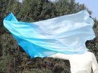 1 Piece 222 cm (88") prophetic silk worship flex flag, turquoise fading