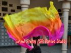1 piece yellow-orange-pink 5 Mommes colorful belly dance silk veil 