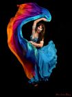 1 piece Iridescence 5 Mommes colorful belly dance silk veil 