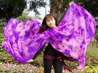 1 piece purple+pink tie-dye 5 Mommes belly dance silk veil 