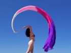 1 piece 4m (4.4 yards) white-light pink-pink-purple worship silk throw streamer