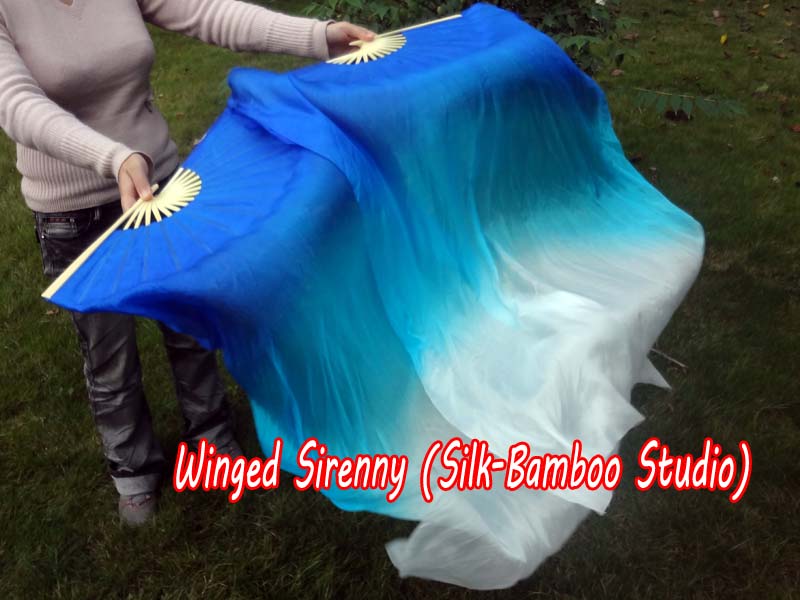 1 pair 1.1m (43") Grace silk fan veils for kids